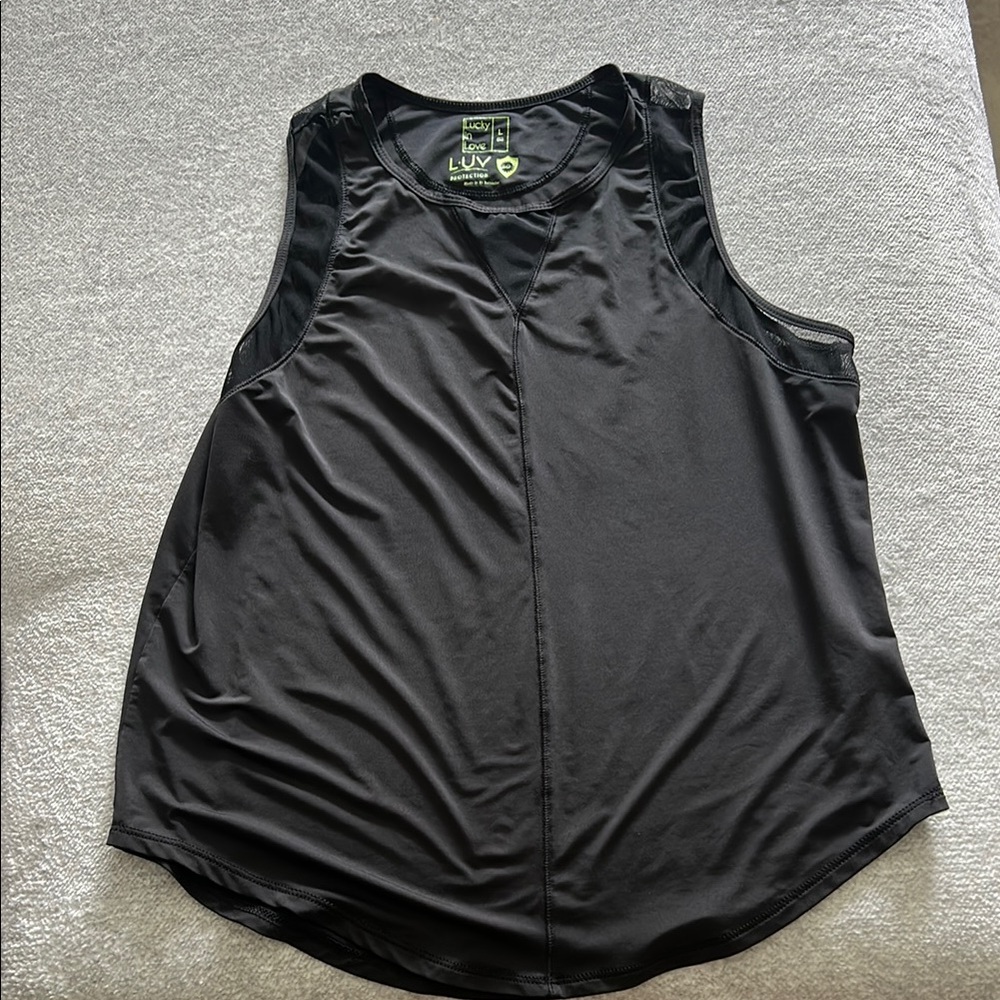 Lucky in Love Black Sleeveless Relaxed Tank Top